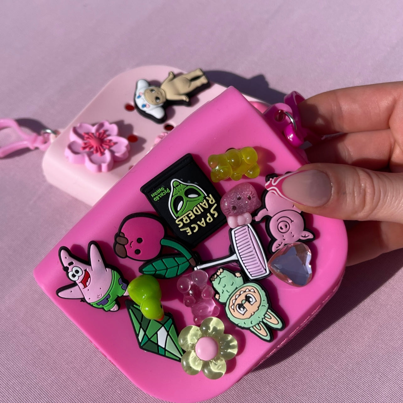 Croc charm purse croc charm storage