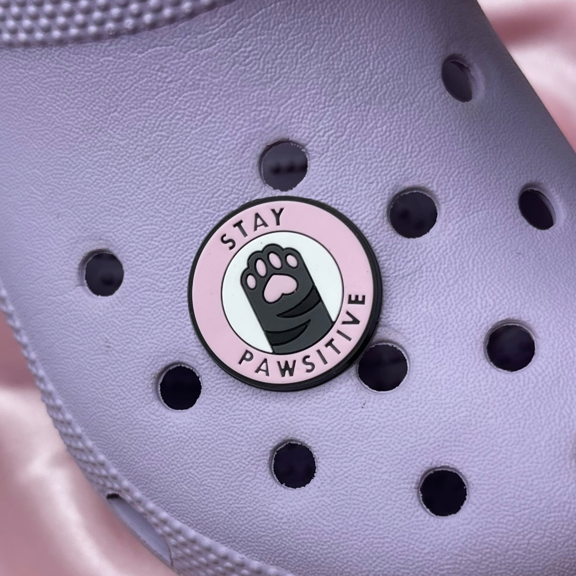Stay pawsitive croc charm