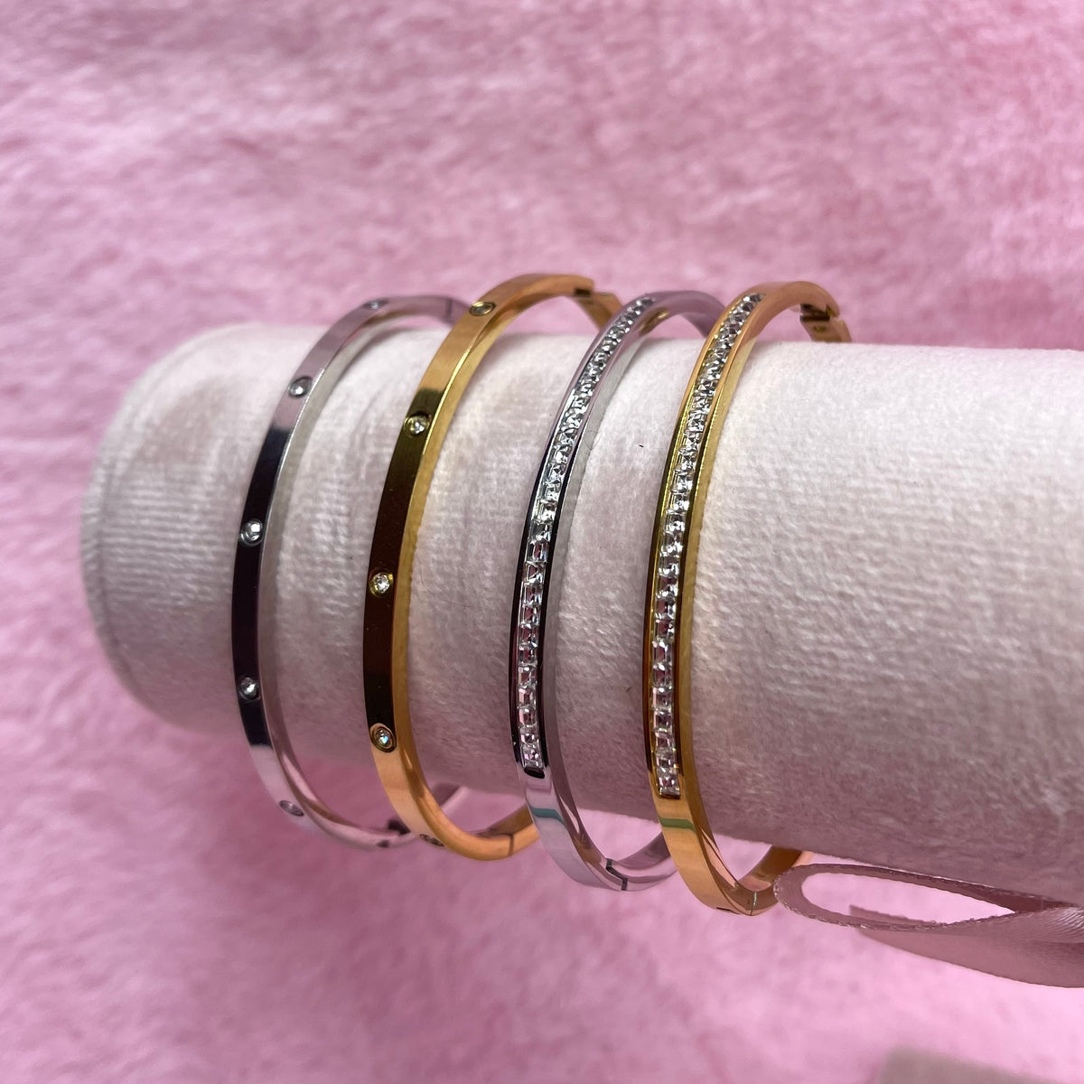 Stainless steel Cubic Zirconia Bangles