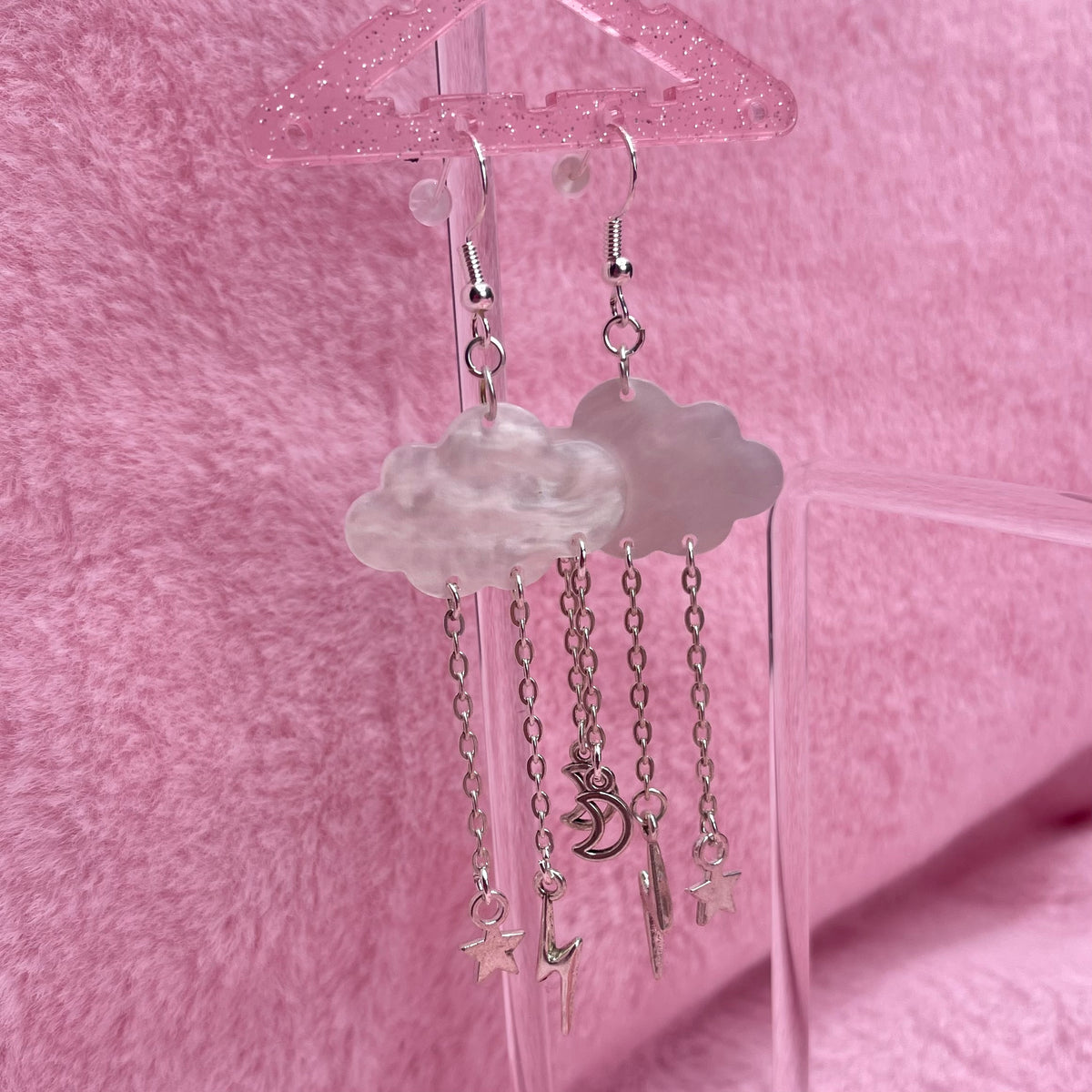 Sterling silver dangly cloud Earrings