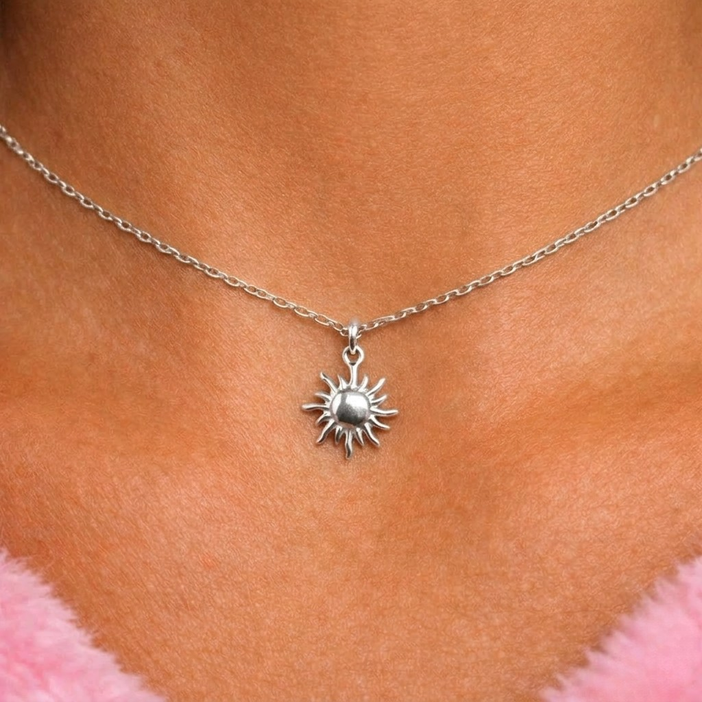 Silver | Gold Sun Necklace Adjustable Stainless Steel 18k Gold Plated