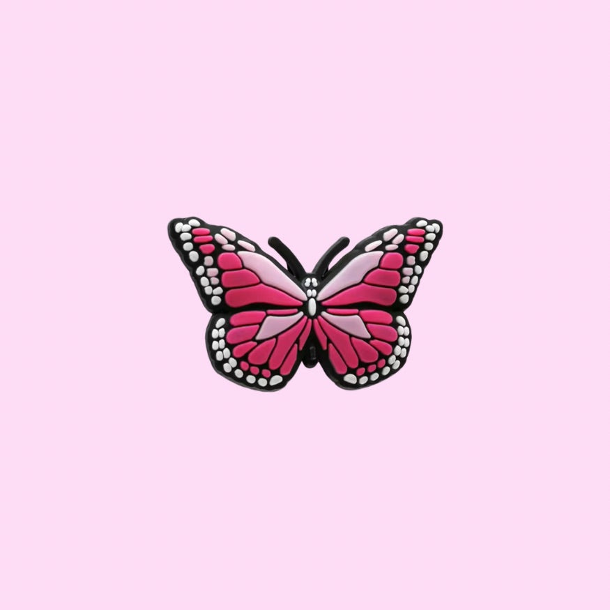 Pink Butterfly Shoe Charm
