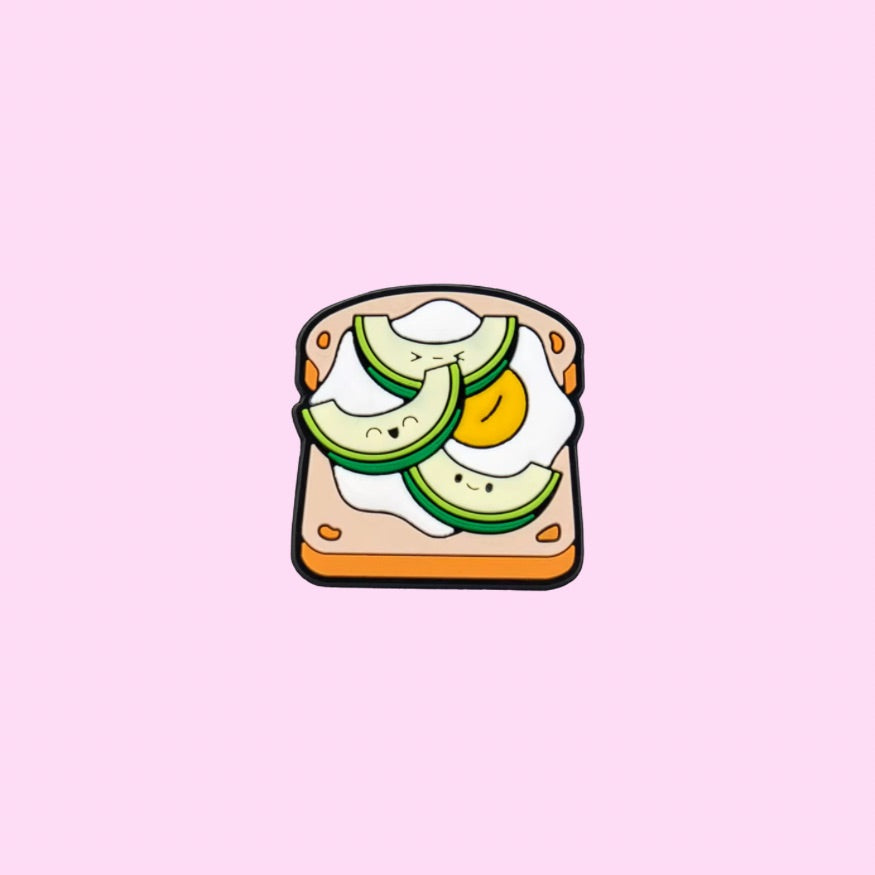 Egg on Toast Shoe Charm