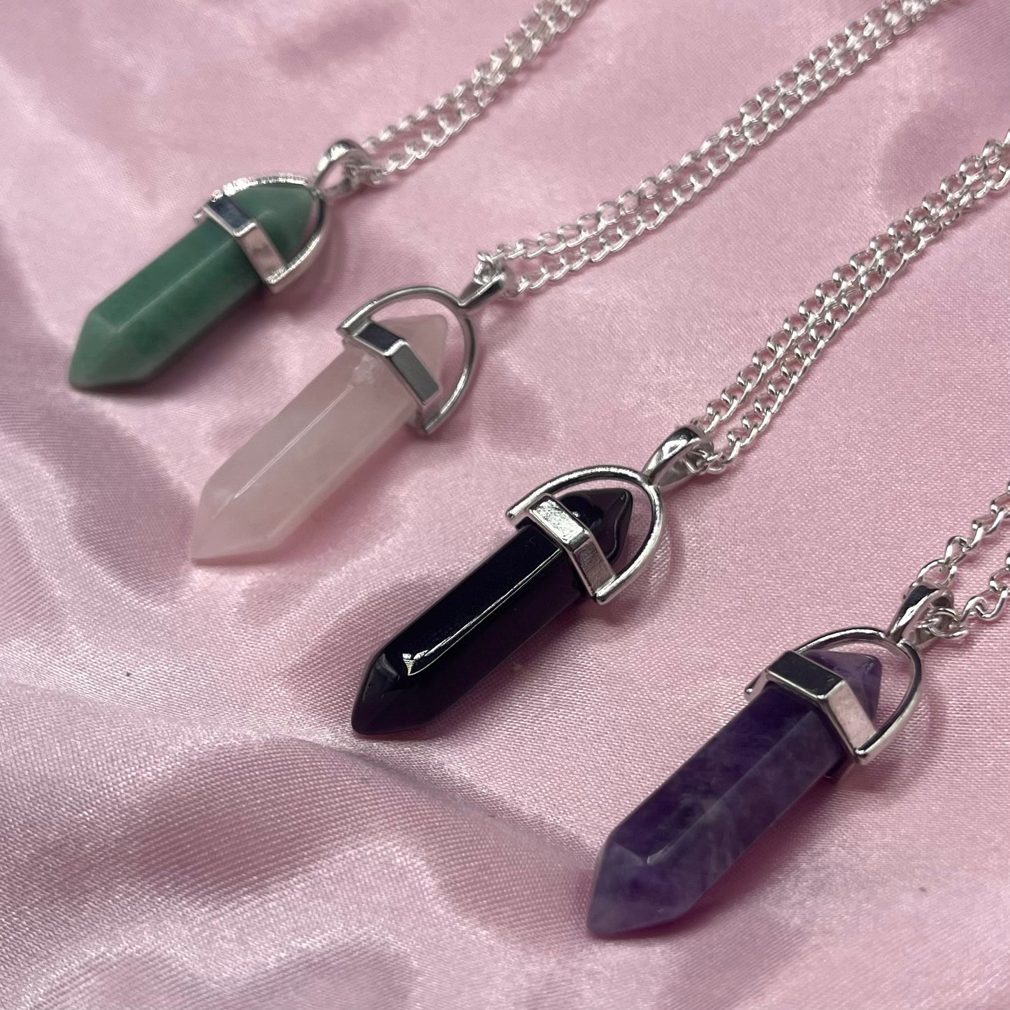 Sterling Silver Plated Crystal Protection Pendant Necklace