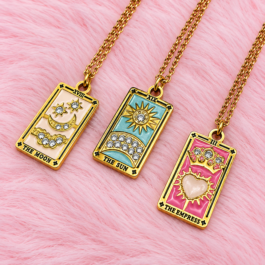 Stainless steel Tarot Card adjustable Necklaces