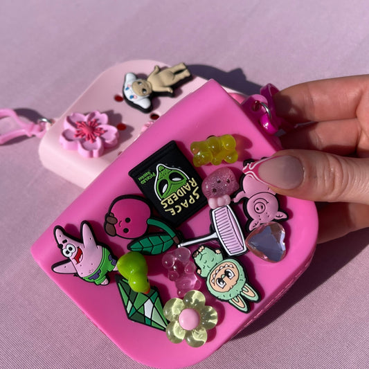 Croc charm purse croc charm storage
