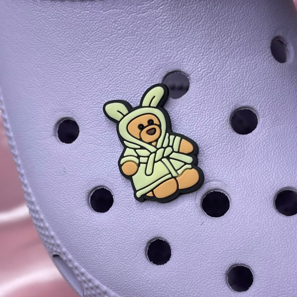 Bear in gown croc charm