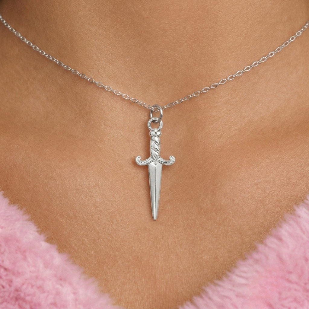 Silver | Gold dagger Necklace Adjustable Stainless Steel 18k Gold Plated