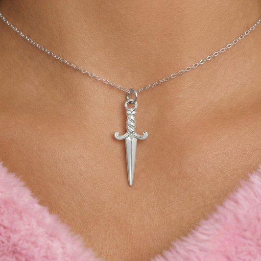 Silver | Gold dagger Necklace Adjustable Stainless Steel 18k Gold Plated