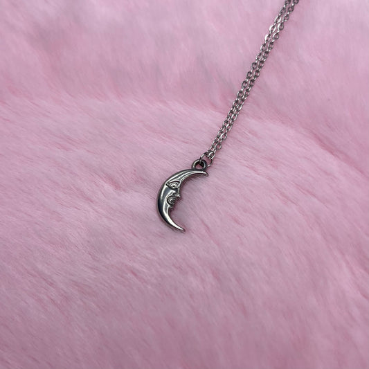 Hypoallergenic silver moon adjustable Necklace
