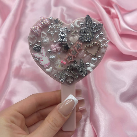Handheld kawaii bunny junk mirror