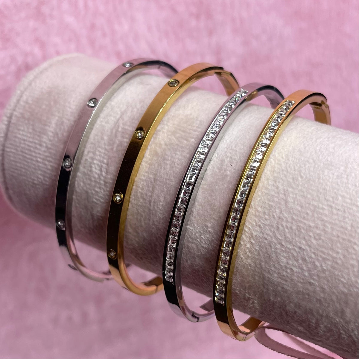 Stainless steel Cubic Zirconia Bangles