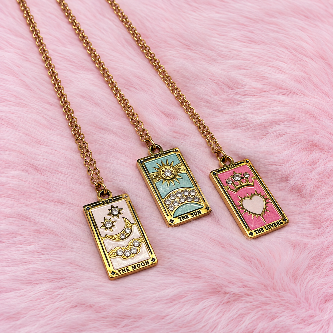 Stainless steel Tarot Card adjustable Necklaces