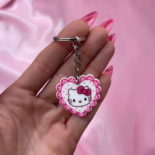 Kitty acrylic charm KeyRing