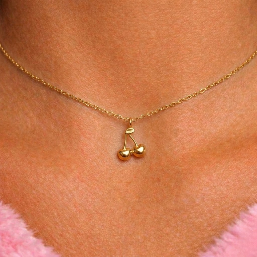 Silver | Gold stainless steel Cherry adjustable Necklace