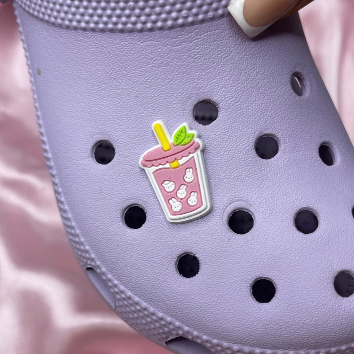 Boba tea croc charm