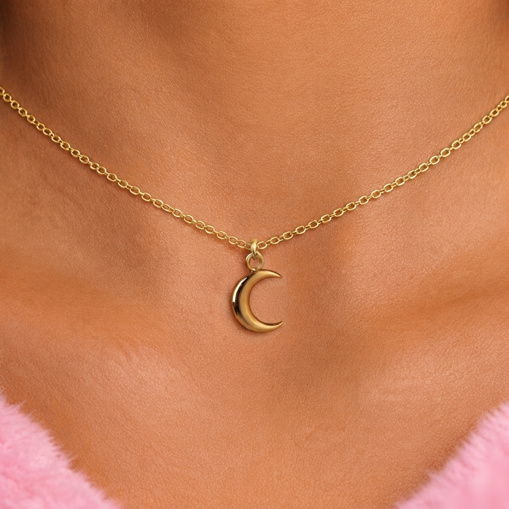Silver | Gold stainless steel moon adjustable Necklace