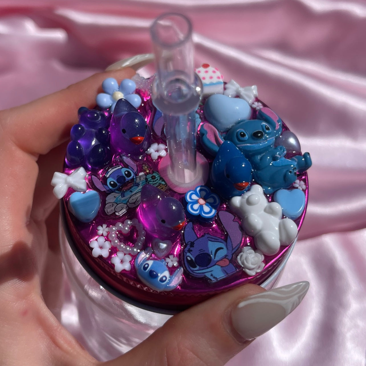 Junk Glass Drinking Cup with straw