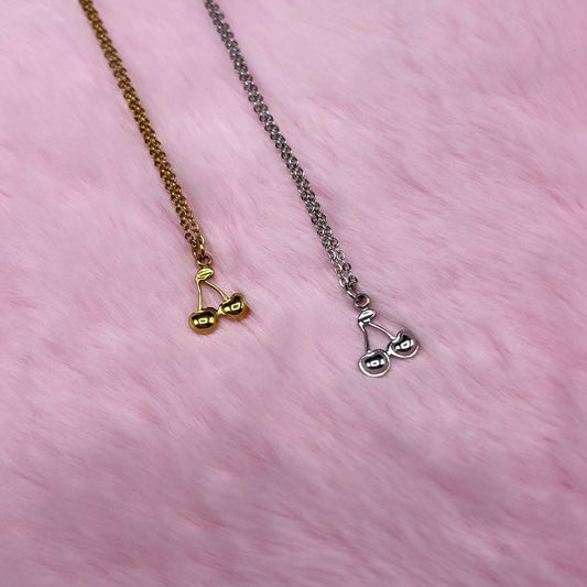 Silver | Gold stainless steel cherry adjustable Necklace