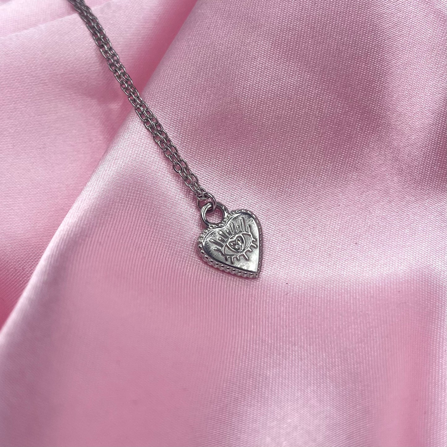 Silver | Gold stainless steel cz evil eye protection adjustable Necklace