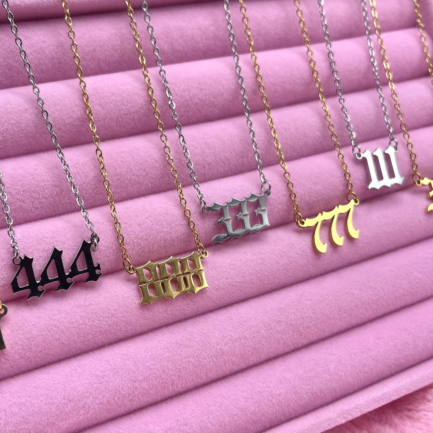 Stainless steel Angel Number Adjustable Necklace Gold or Silver