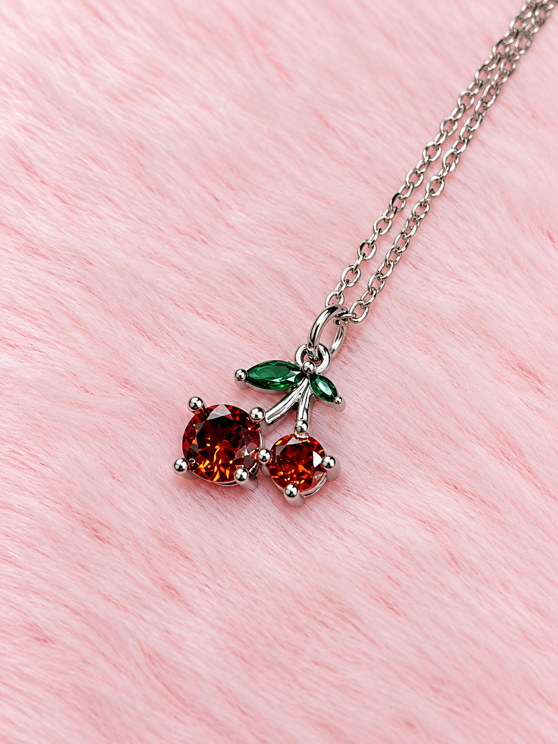Stainless steel cherry adjustable Necklace