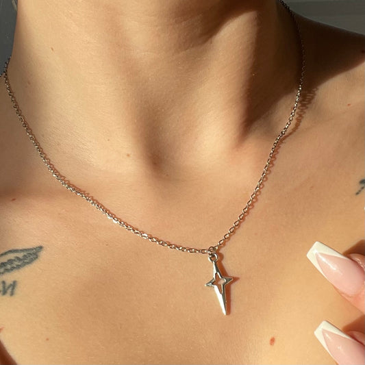 Hypoallergenic sparkle star adjustable Necklace