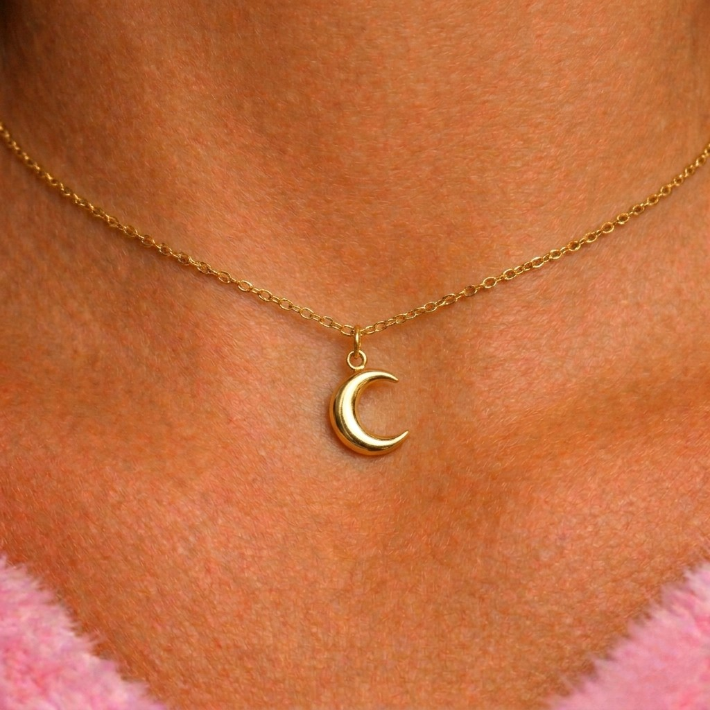 Silver | Gold stainless steel moon adjustable Necklace