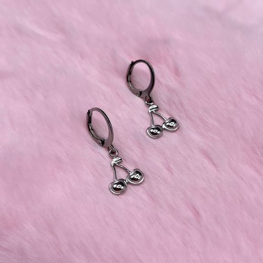 Stainless steel Cherry Huggie Hoop Earrings