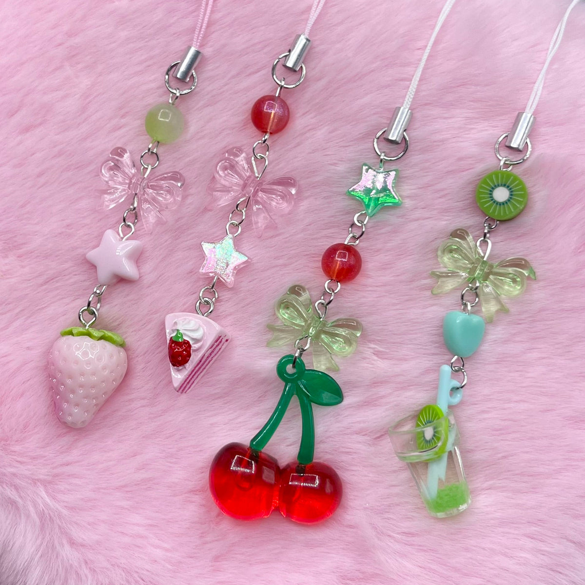 Fruit phone charms kawaii beaded phone accessories