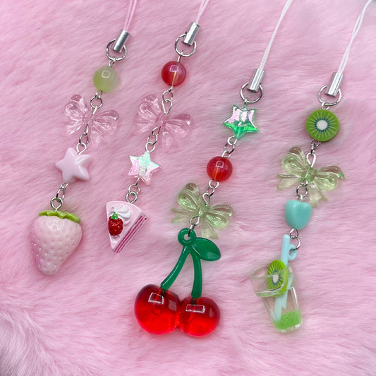 Fruit phone charms kawaii beaded phone accessories