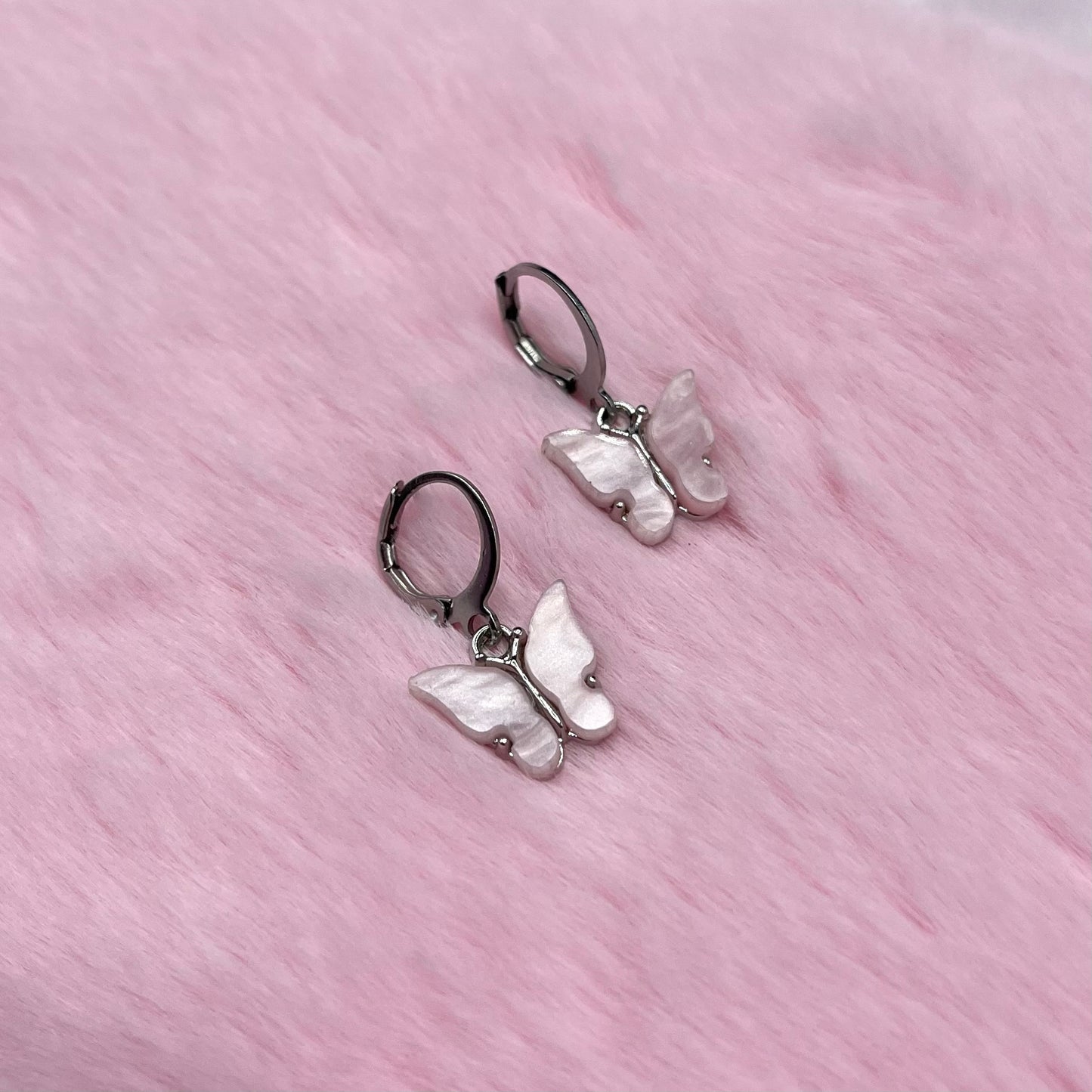 Stainless steel butterfly Huggie Hoop Earrings