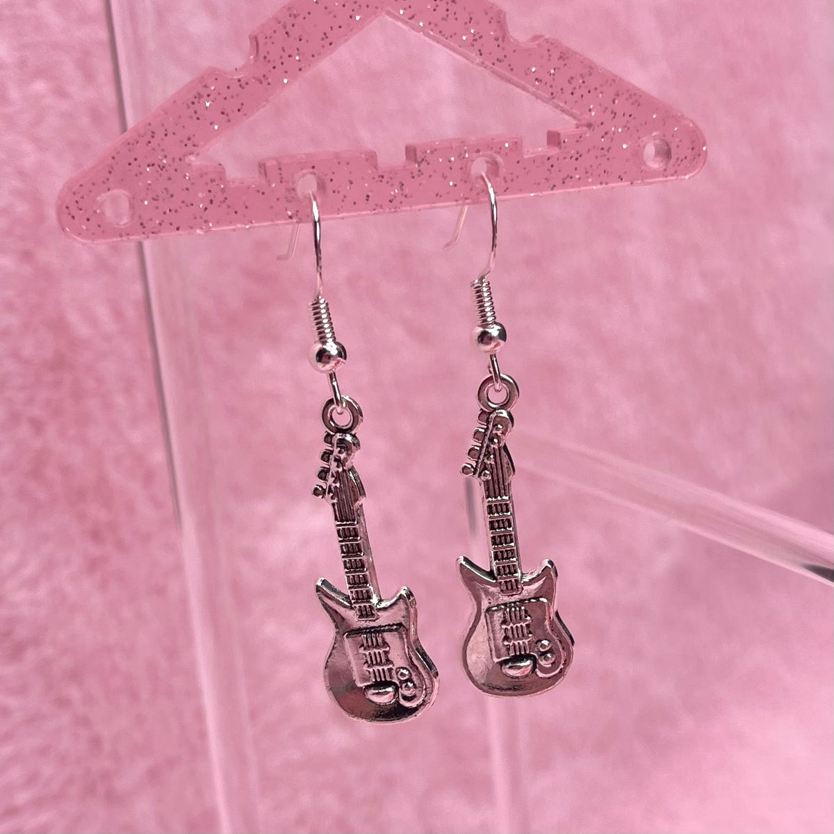Sterling silver guitar Earrings