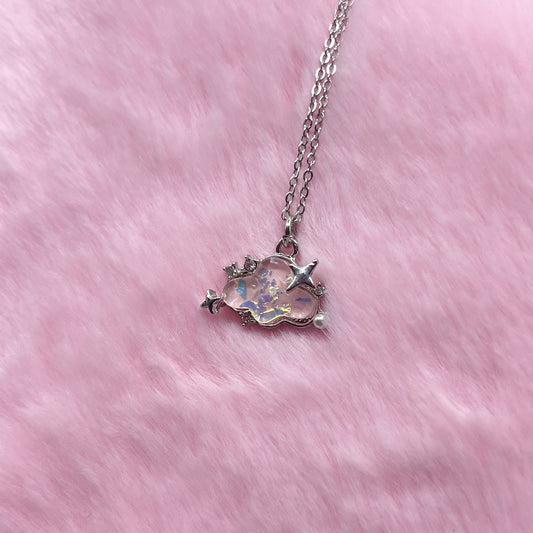 Hypoallergenic pink cloud adjustable Necklace