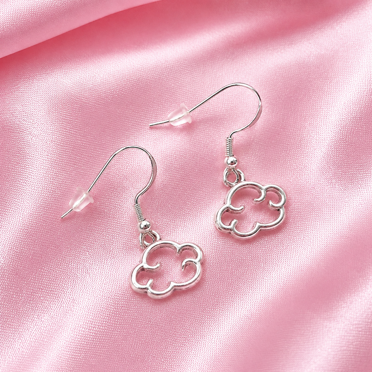 Sterling silver cloud earrings